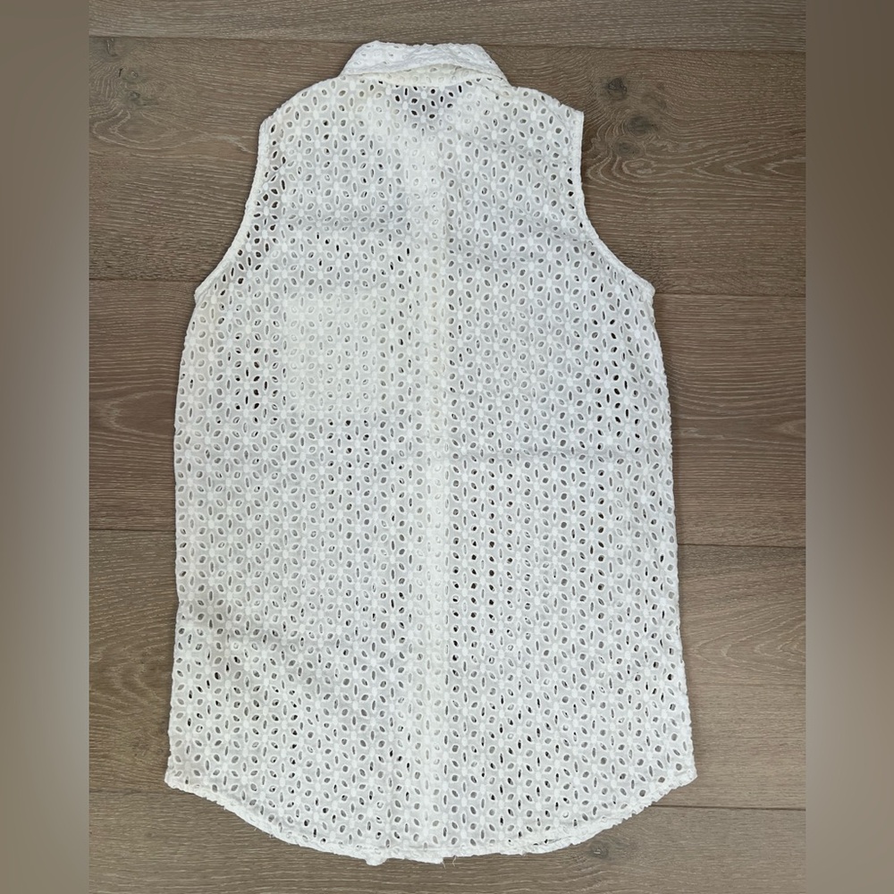 Equipment Sleeveless Cotton Eyelet Shirt - Picture 5 of 5